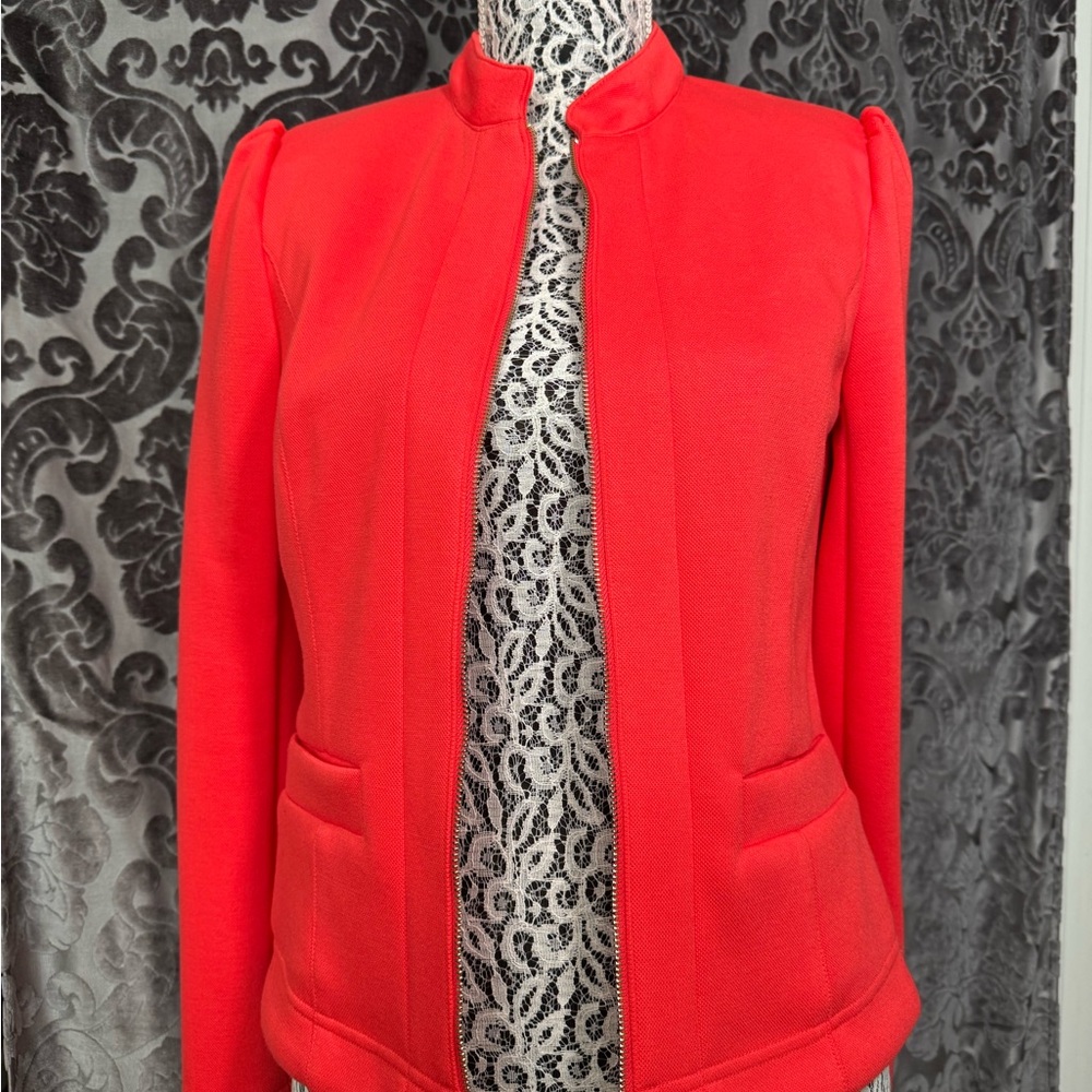 Tommy Hilfiger Women's coral zip up blazer Jacket Sz:6